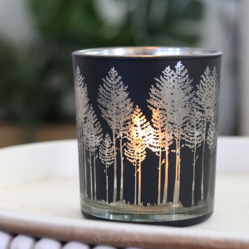 Black and Silver Tree Candle Holder