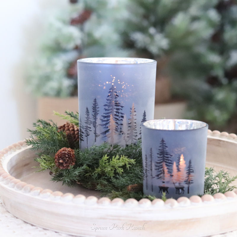 Midnight Blue Tree Candle Holder