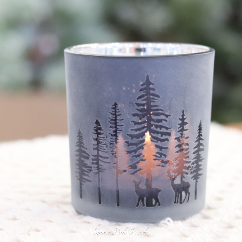 Midnight Blue Tree Candle Holder
