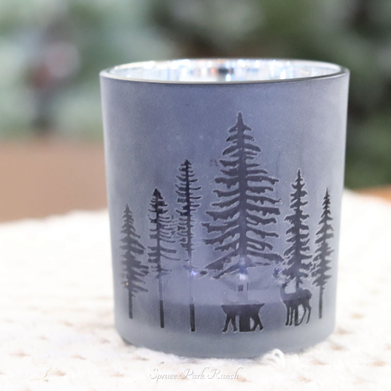 Midnight Blue Tree Candle Holder