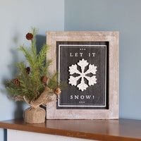 Reversible Wood Boo and Snow Sign