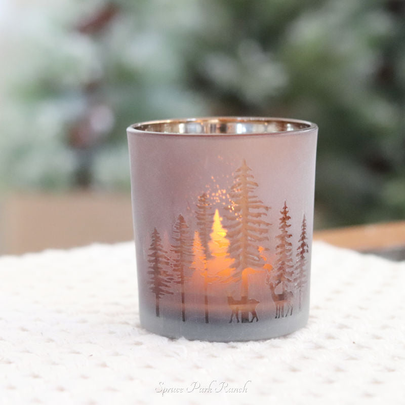 Bronze Woodland Tealight Candle Holder