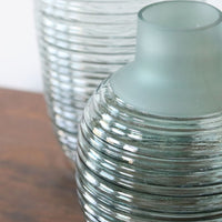 Frosted Sage Ribbed Vase