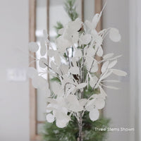 White Glitter Silver Dollar Eucalyptus Pick 29"L