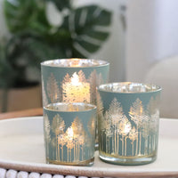 Green and Silver Tree Candle Holder