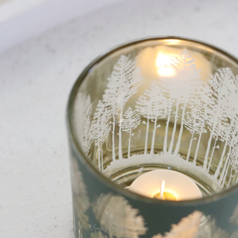 Green and Silver Tree Candle Holder