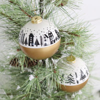 Black and Gold Holiday Pattern Ornament