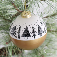Black and Gold Holiday Pattern Ornament
