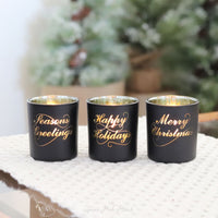 Black Frosted Holiday Tealight Candle Holder