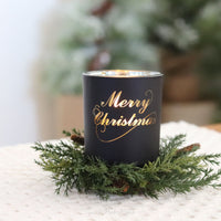 Black Frosted Holiday Tealight Candle Holder