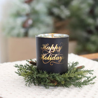 Black Frosted Holiday Tealight Candle Holder