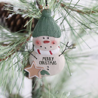 Merry Christmas Snowman Ornament
