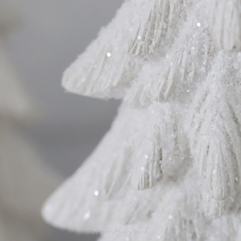 White Resin Snowy Christmas Tree
