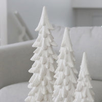 White Resin Snowy Christmas Tree
