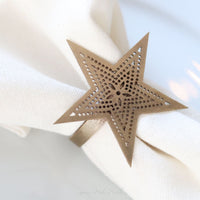 Gold Punched Star Napkin Ring