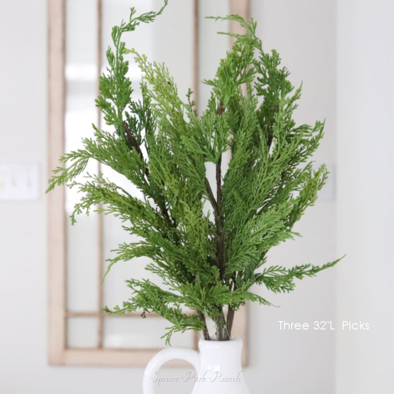 Whispy Cedar Greenery Collection Real Touch
