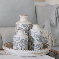 White and Grey Floral Vase