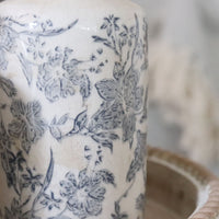 White and Grey Floral Vase