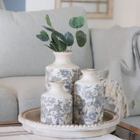 White and Grey Floral Vase