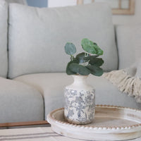 White and Grey Floral Vase