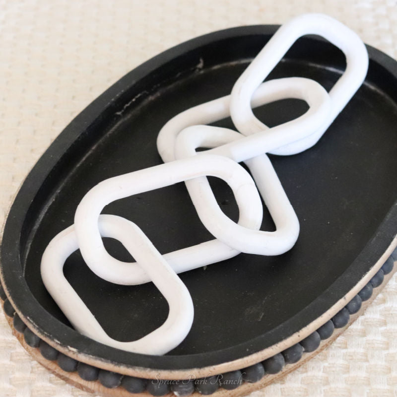 Wood Chain Links White