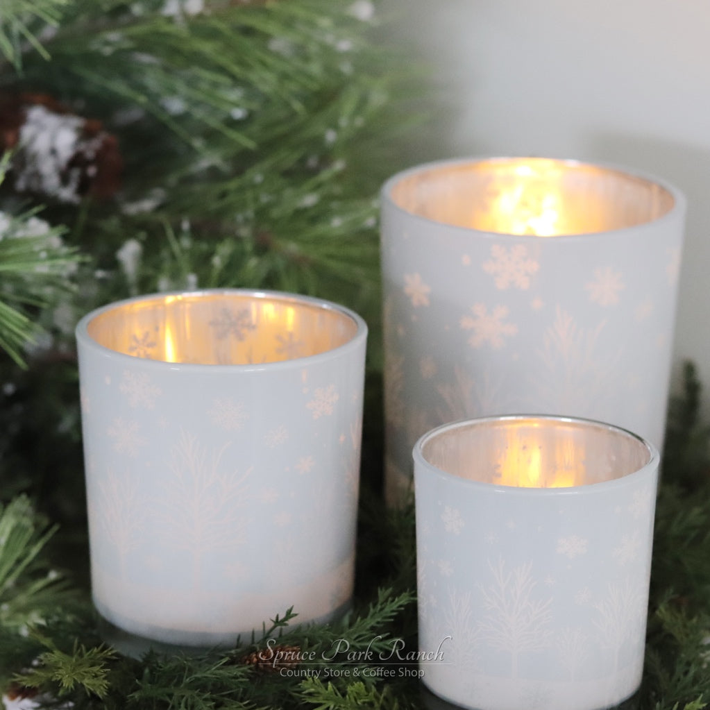 Winter Woods Glass Candle Jar