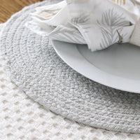 Placemat Essex Round Blue Mist