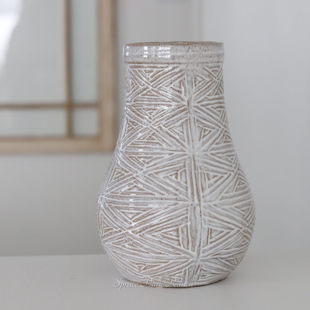 Weave Finish Stoneware Vase