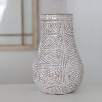 Weave Finish Stoneware Vase
