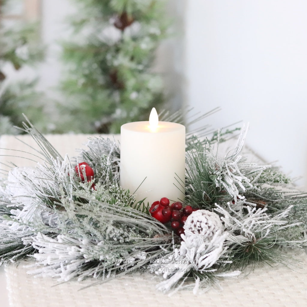 Snowy Pine and Berries Wreath
