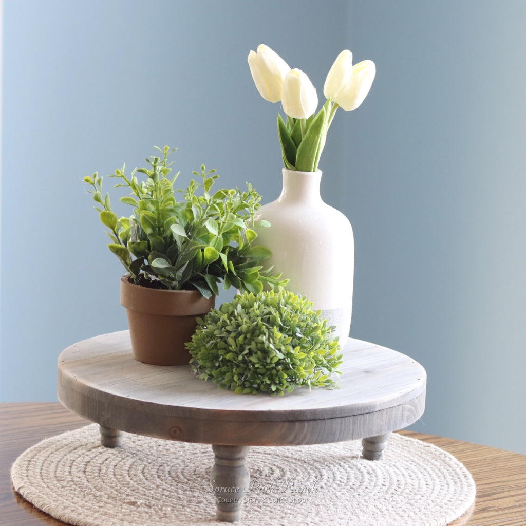 Weathered Pedestal Tray Natural