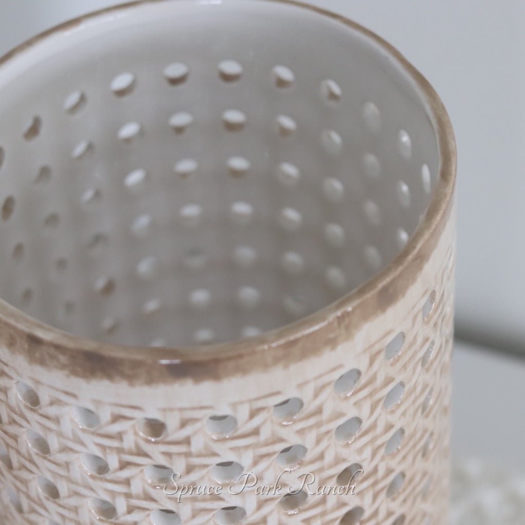 Bamboo Look Ceramic Vase