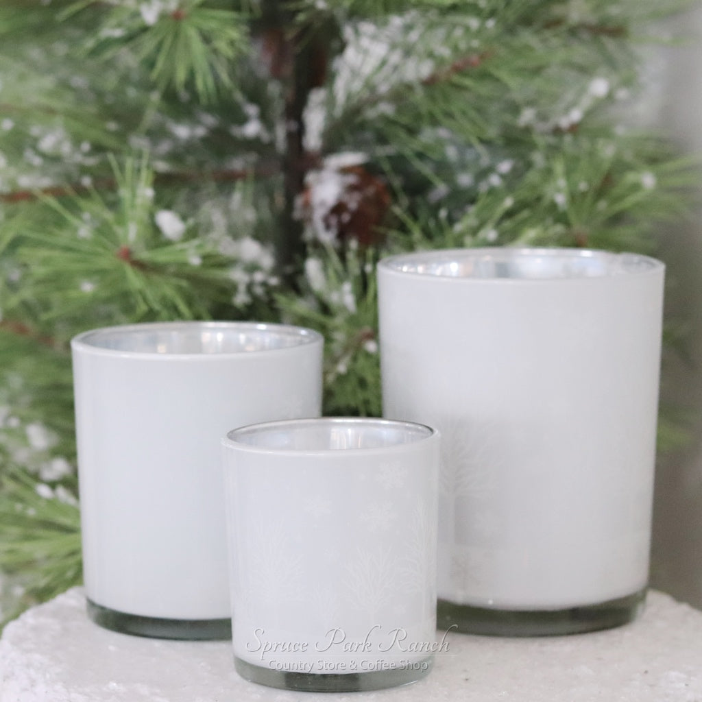 Winter Woods Glass Candle Jar