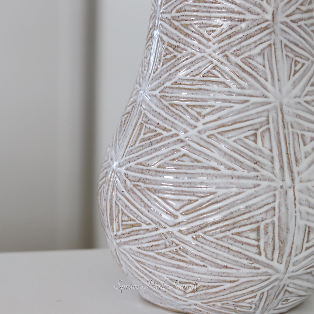 Weave Finish Stoneware Vase