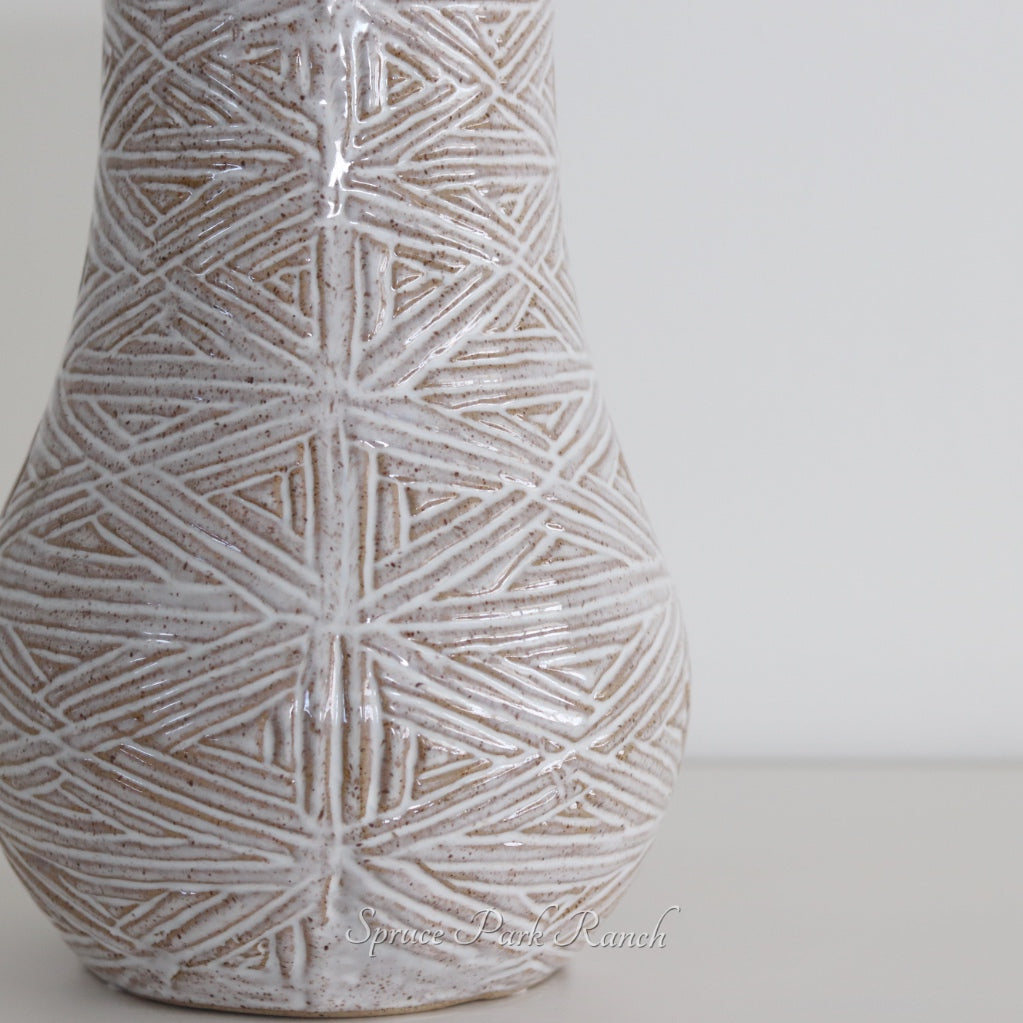 Weave Finish Stoneware Vase