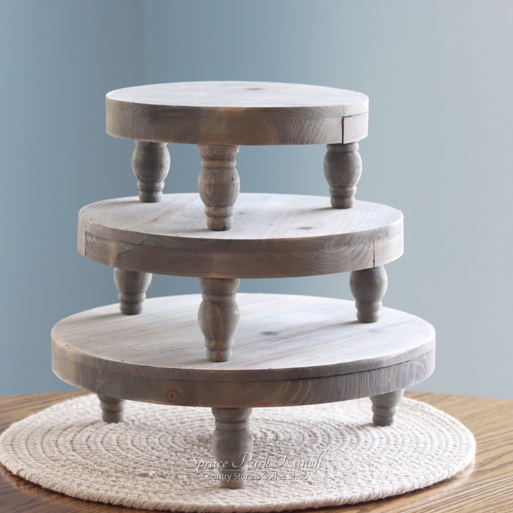 Weathered Pedestal Tray Natural