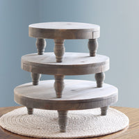 Weathered Pedestal Tray Natural