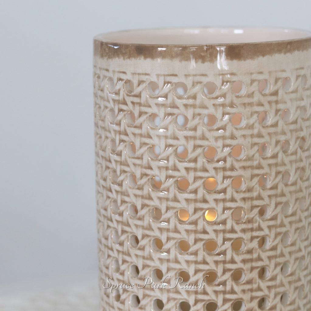 Bamboo Look Ceramic Vase
