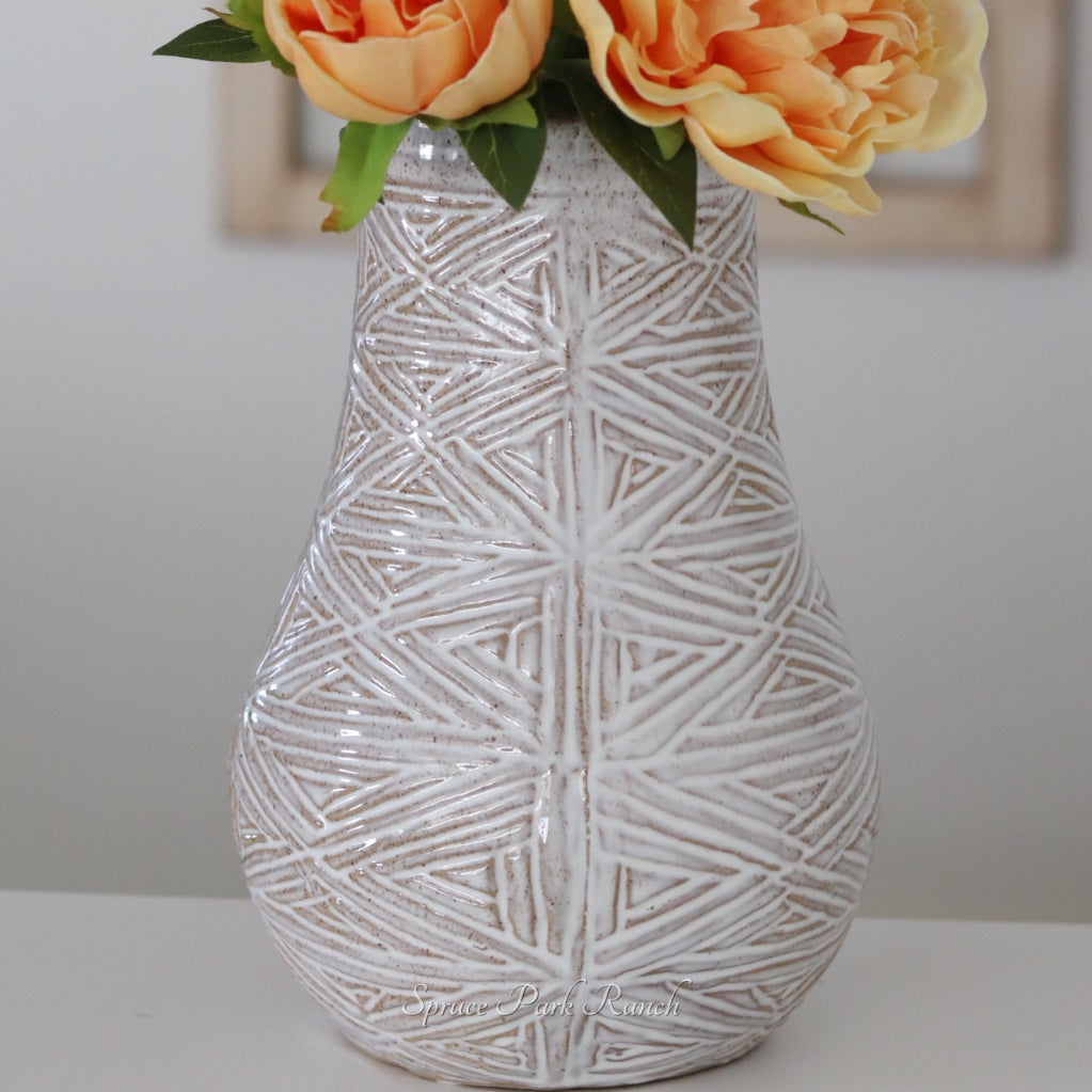 Weave Finish Stoneware Vase