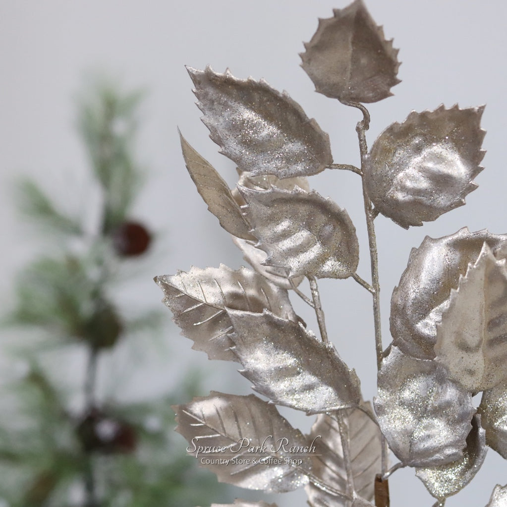 Champagne Metallic Mulberry Leaf 15"