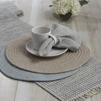 Placemat Essex Round Blue Mist