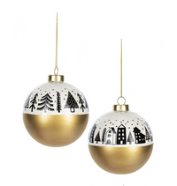 Black and Gold Holiday Pattern Ornament