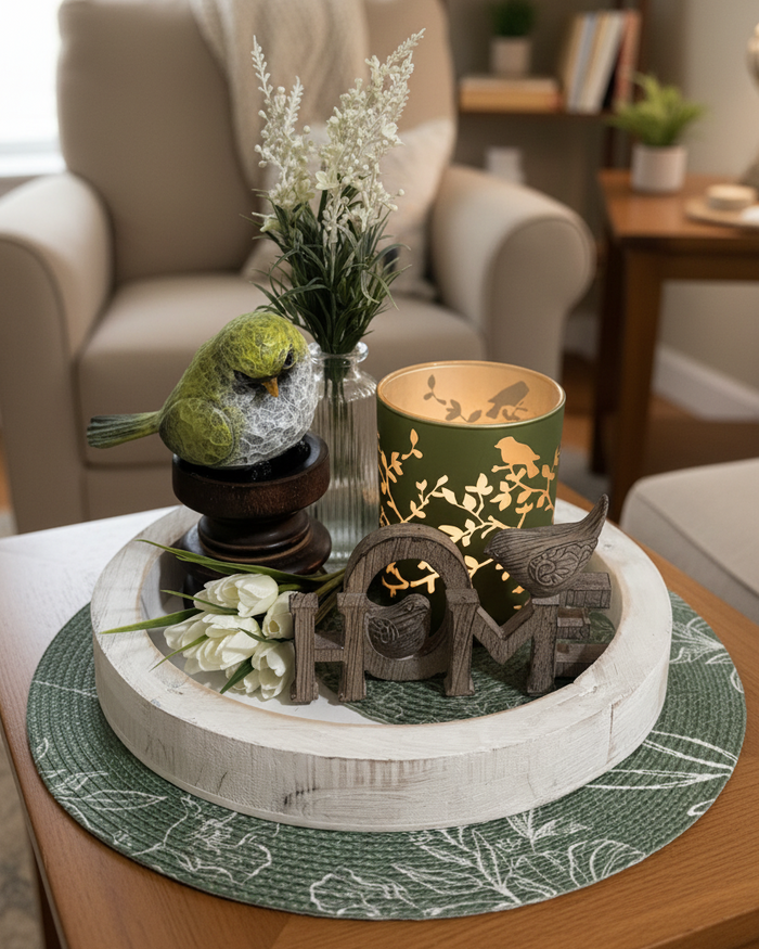 Sage Birds & Botanical Tray Inspo