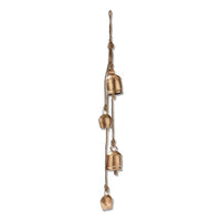 Antique Bells and Jute Rope Swag Gold
