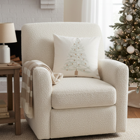 Embroidered Tree Throw Pillow