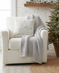 Midnight Tree Metallic Throw Pillow