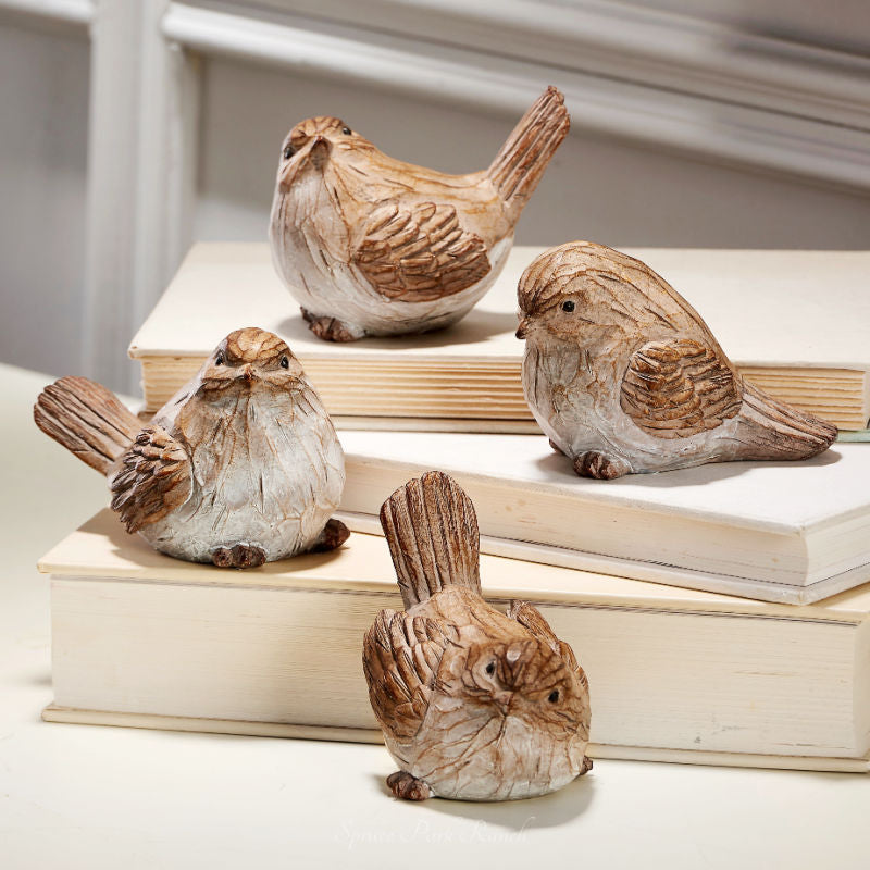 Wood Look Bird Table Decor