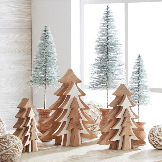 Mango Wood Enamel Layered Tree Cutout