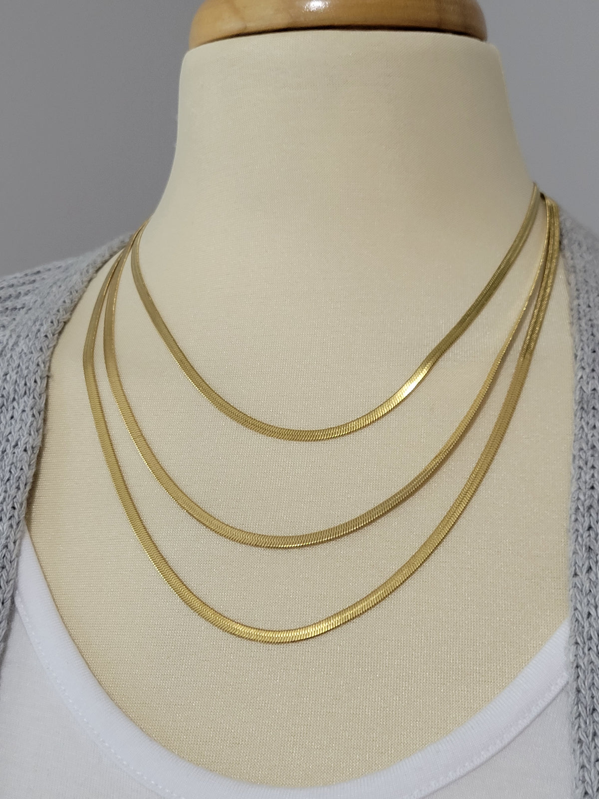 Naomi Layered Herringbone Necklace