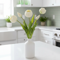 Peony and Tulip Bundle White Real Touch 18"